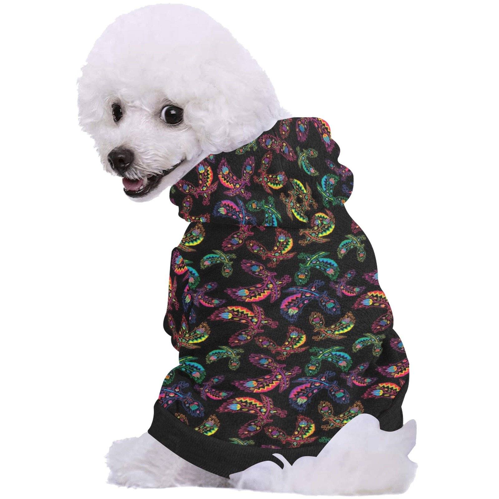 Neon Floral Eagles Pet Dog Hoodie Pet Dog Hoodie e-joyer 