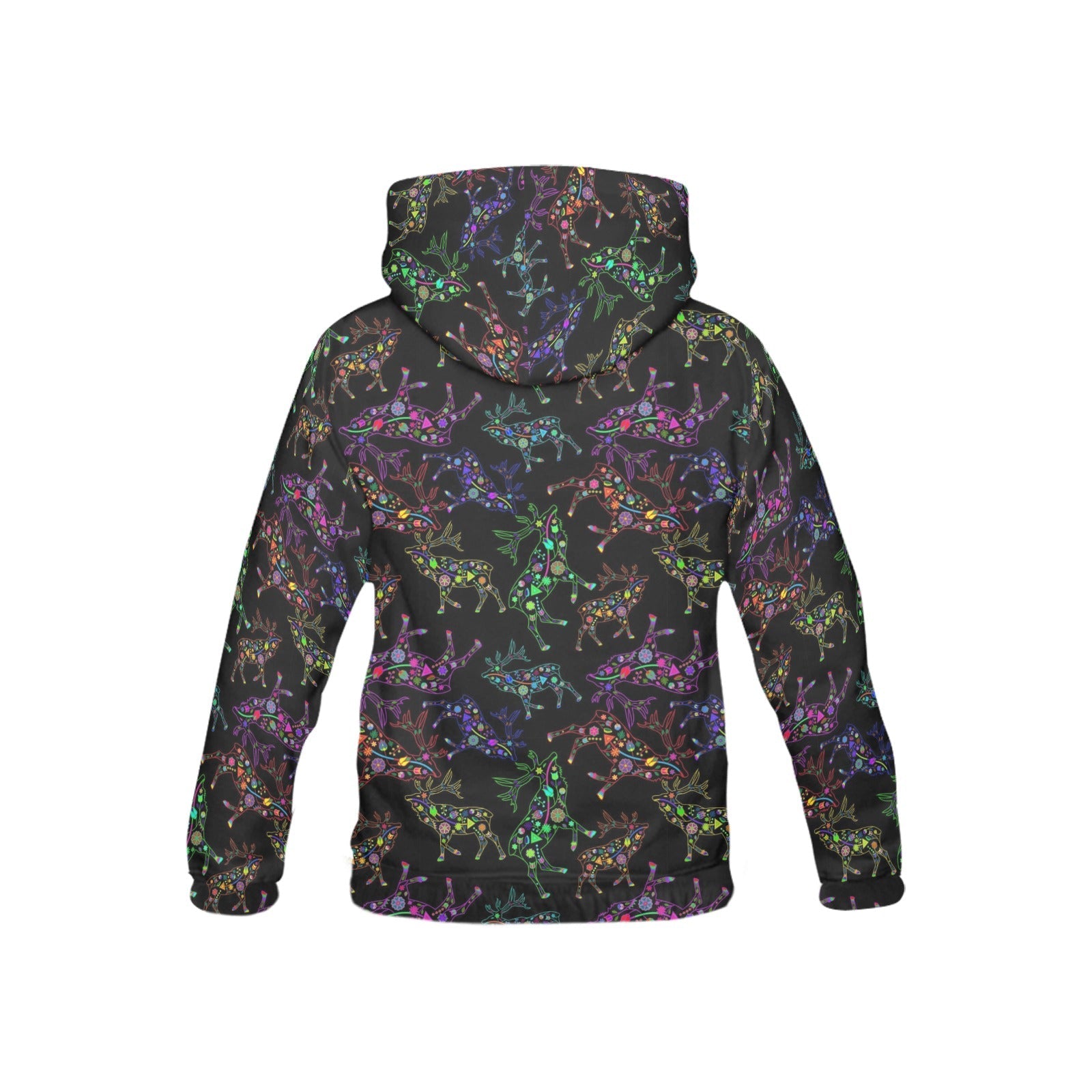 Neon Floral Elks All Over Print Hoodie for Kid (USA Size) (Model H13) All Over Print Hoodie for Kid (H13) e-joyer 