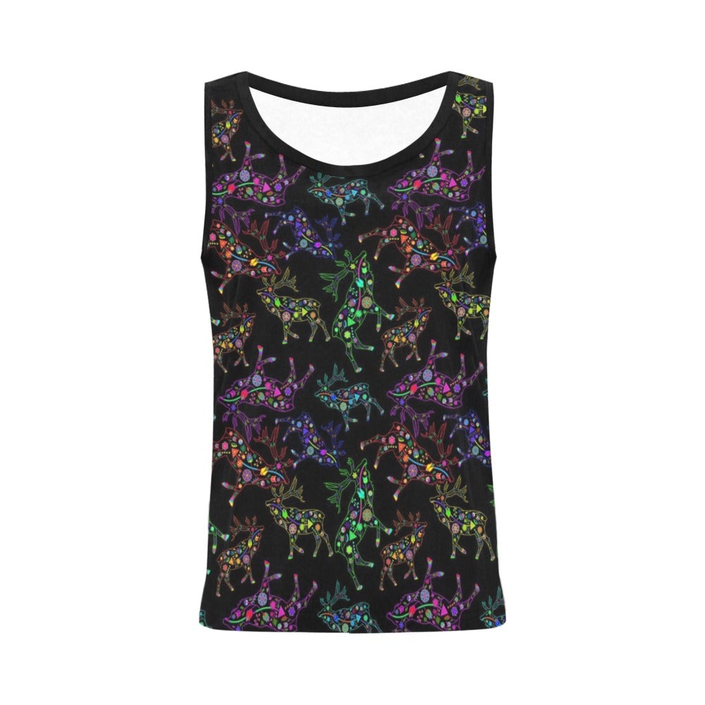 Neon Floral Elks All Over Print Tank Top for Women (Model T43) All Over Print Tank Top for Women (T43) e-joyer 