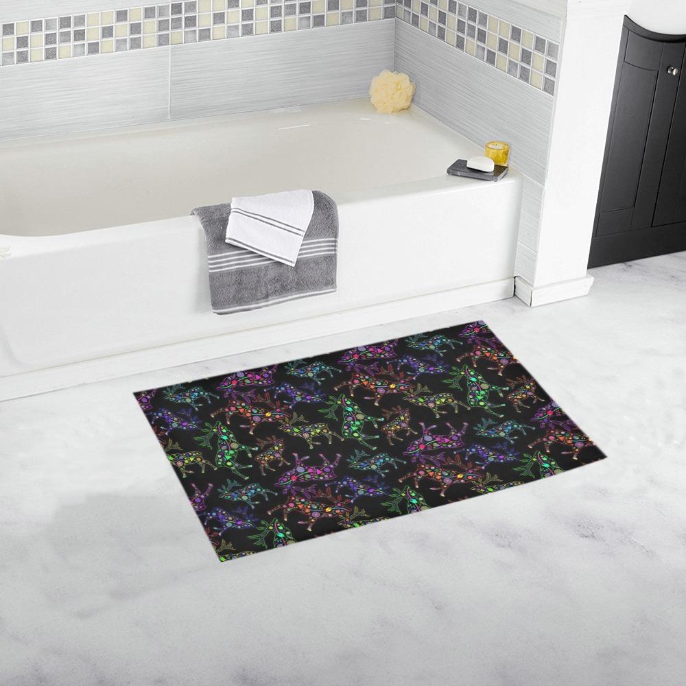 Neon Floral Elks Bath Rug 16''x 28'' Bath Rug 16''x 28'' e-joyer 