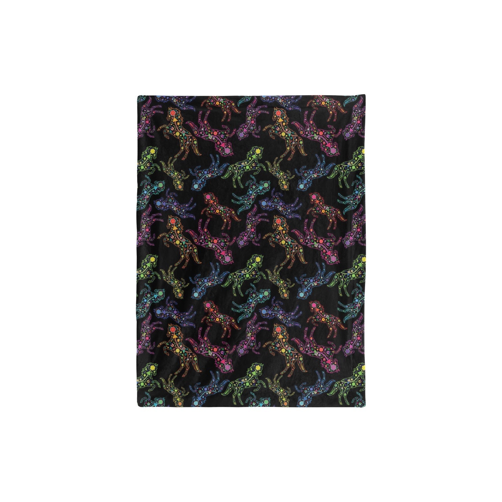 Neon Floral Horses Baby Blanket 30"x40" Baby Blanket 30"x40" e-joyer 