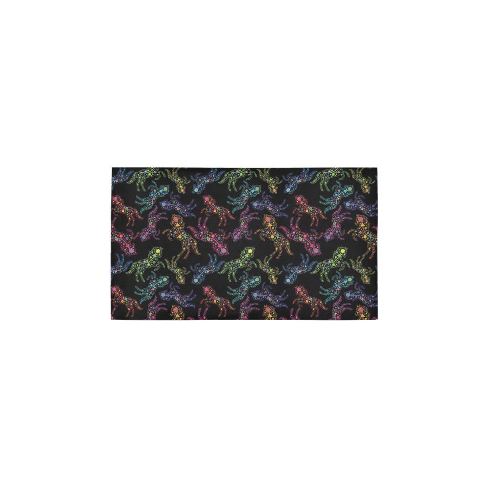 Neon Floral Horses Bath Rug 16''x 28'' Bath Rug 16''x 28'' e-joyer 