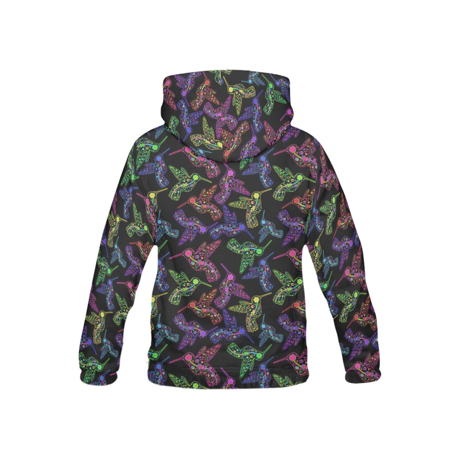 Neon Floral Hummingbirds All Over Print Hoodie for Kid (USA Size) (Model H13) All Over Print Hoodie for Kid (H13) e-joyer 