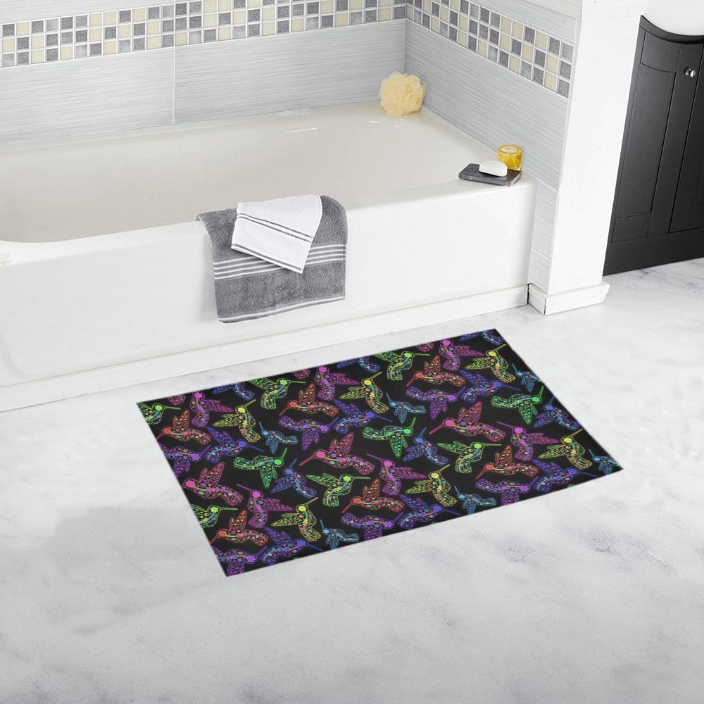 Neon Floral Hummingbirds Bath Rug 16''x 28'' Bath Rug 16''x 28'' e-joyer 