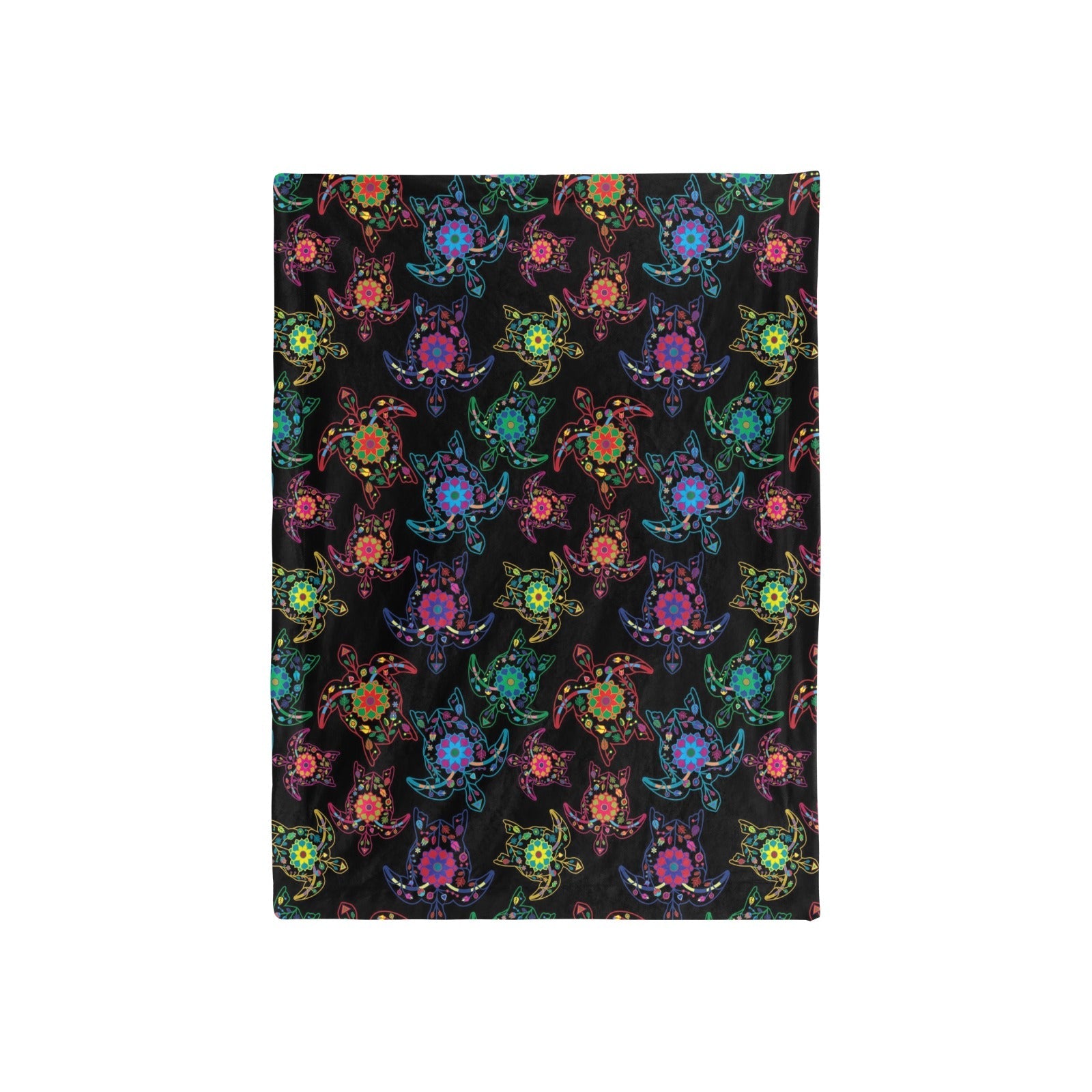 Neon Floral Turtle Baby Blanket 40"x50" Baby Blanket 40"x50" e-joyer 