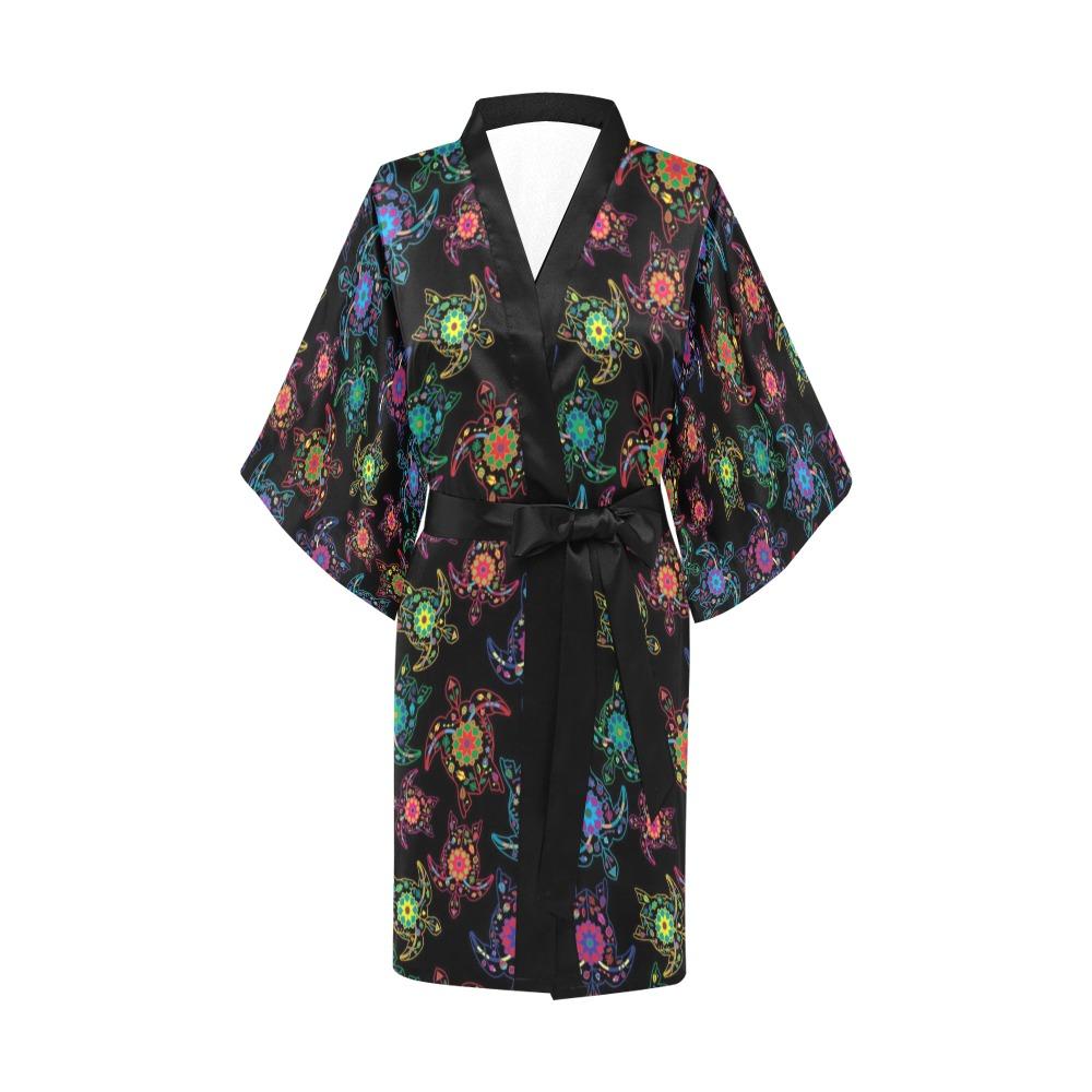 Neon Floral Turtle Kimono Robe Artsadd 