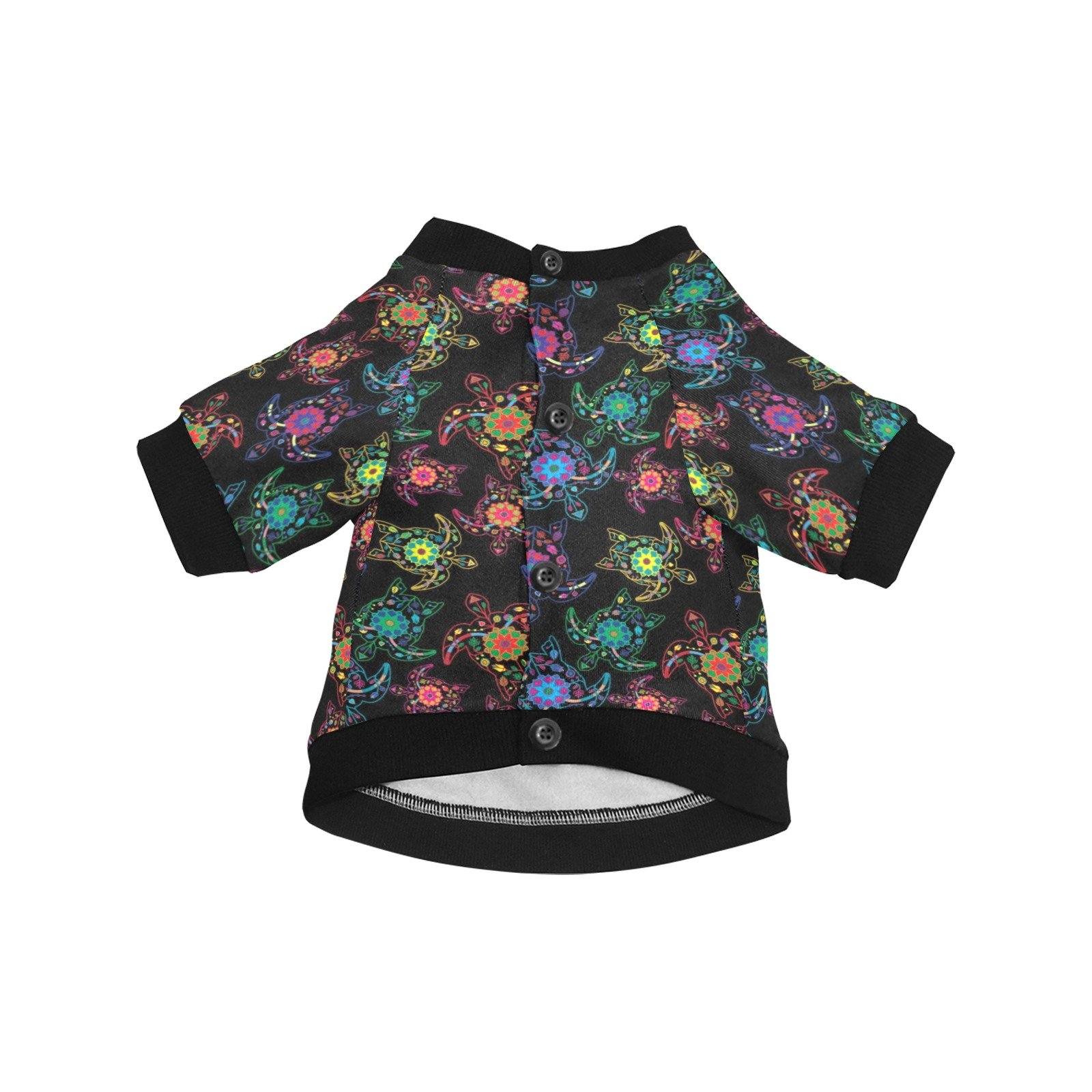 Neon Floral Turtle Pet Dog Round Neck Shirt Pet Dog Round Neck Shirt e-joyer 