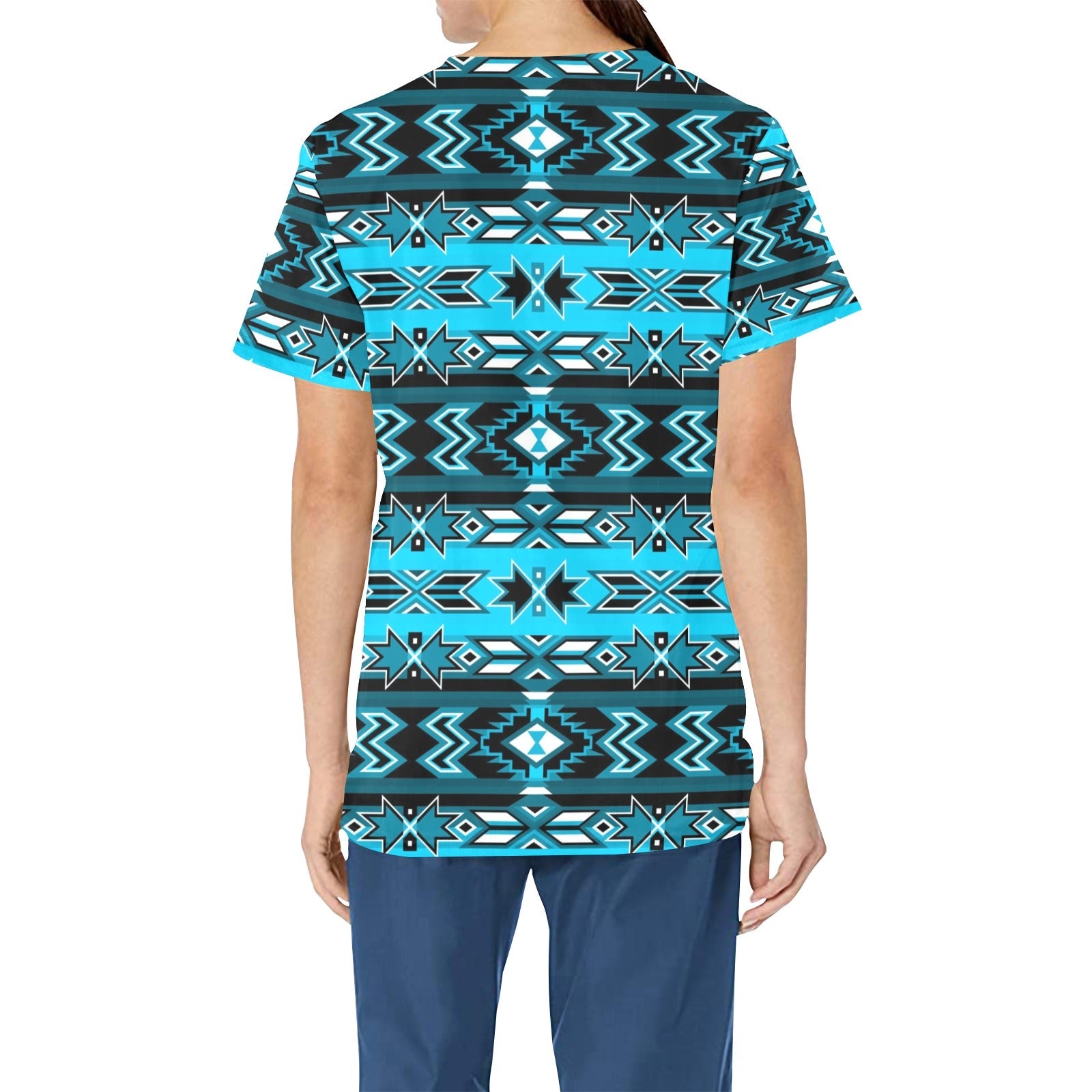 Northern Journey All Over Print Scrub Top Scrub Top e-joyer 