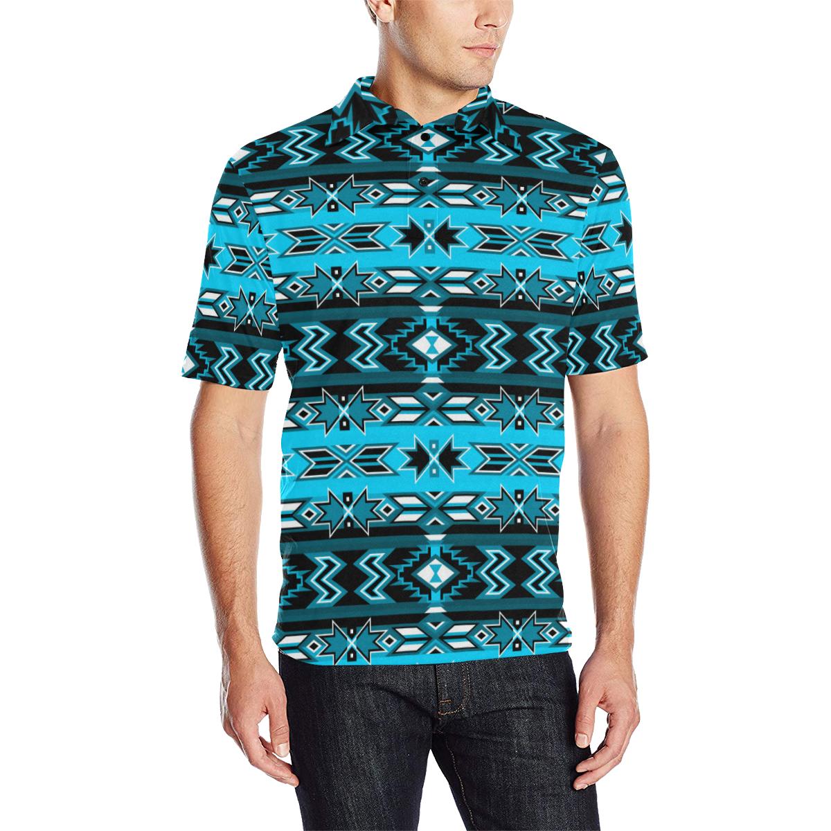 Northern Journey Men's All Over Print Polo Shirt (Model T55) Men's Polo Shirt (Model T55) e-joyer 