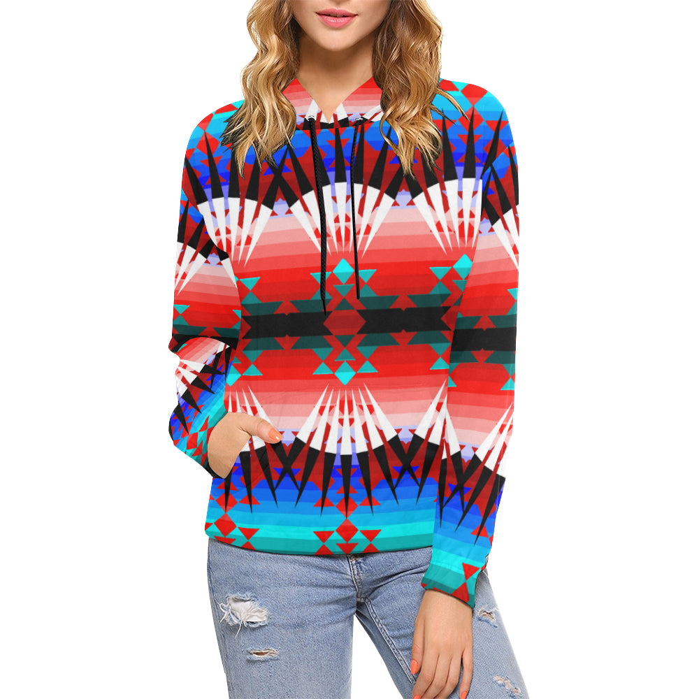 Northwest Ribbonwork Bustles All Over Print Hoodie for Women (USA Size) (Model H13) Hoodie e-joyer 
