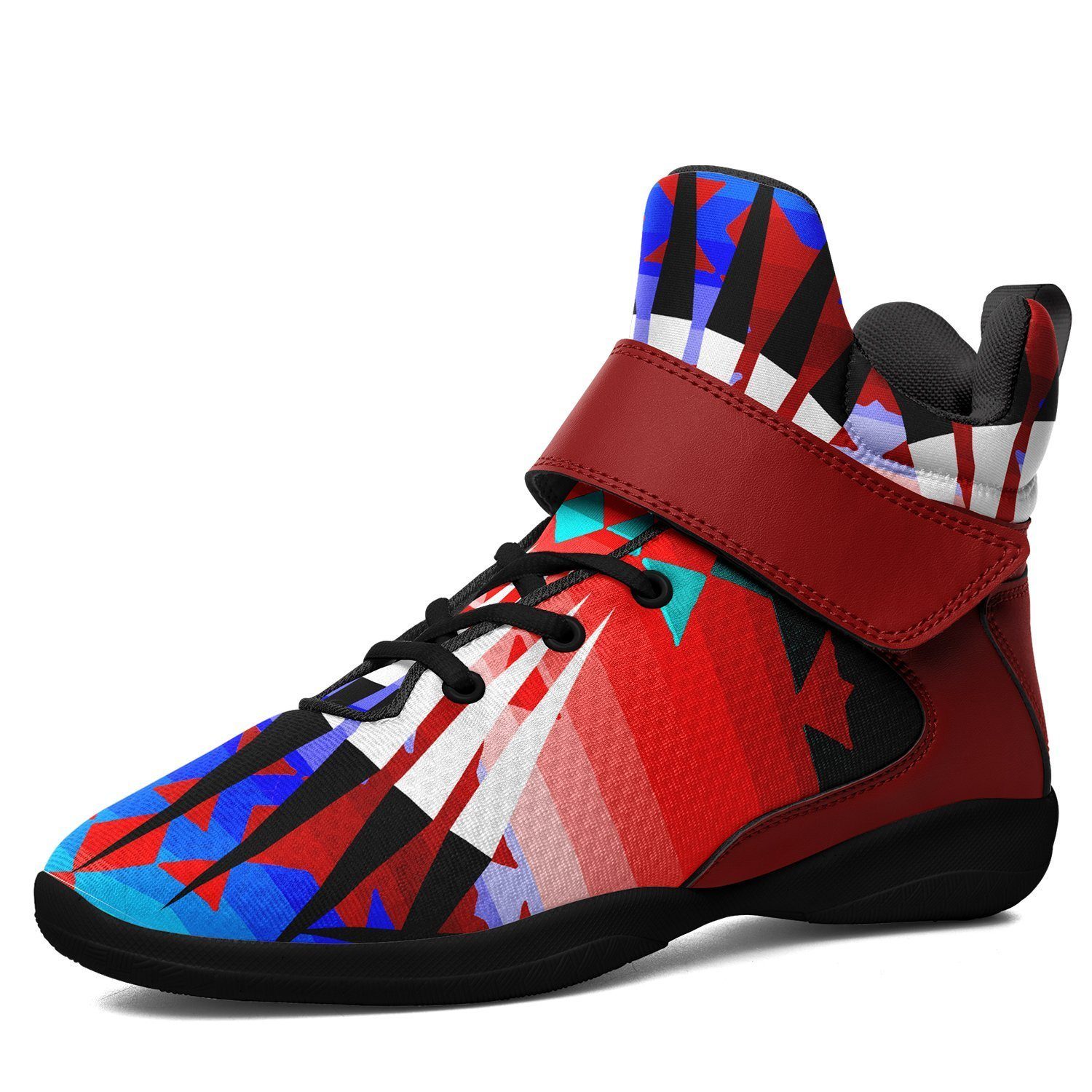 Northwest Ribbonwork Bustles Ipottaa Basketball / Sport High Top Shoes - Black Sole 49 Dzine US Men 7 / EUR 40 Black Sole with Dark Red Strap 