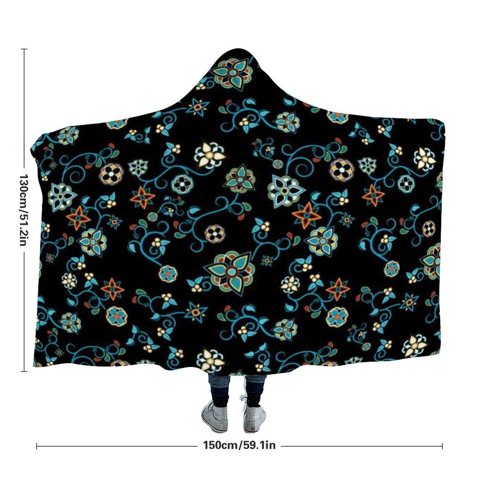 Ocean Bloom Hooded Blanket blanket 49 Dzine 