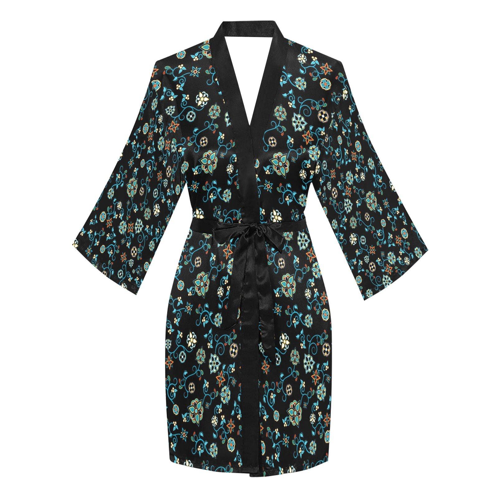 Ocean Bloom Long Sleeve Kimono Robe Long Sleeve Kimono Robe e-joyer 