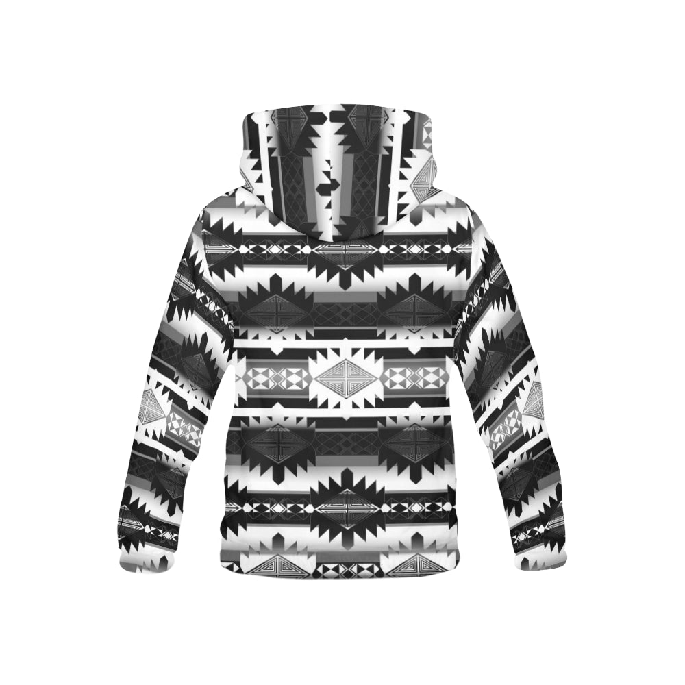 Okotoks Black and White All Over Print Hoodie for Kid (USA Size) (Model H13) All Over Print Hoodie for Kid (H13) e-joyer 