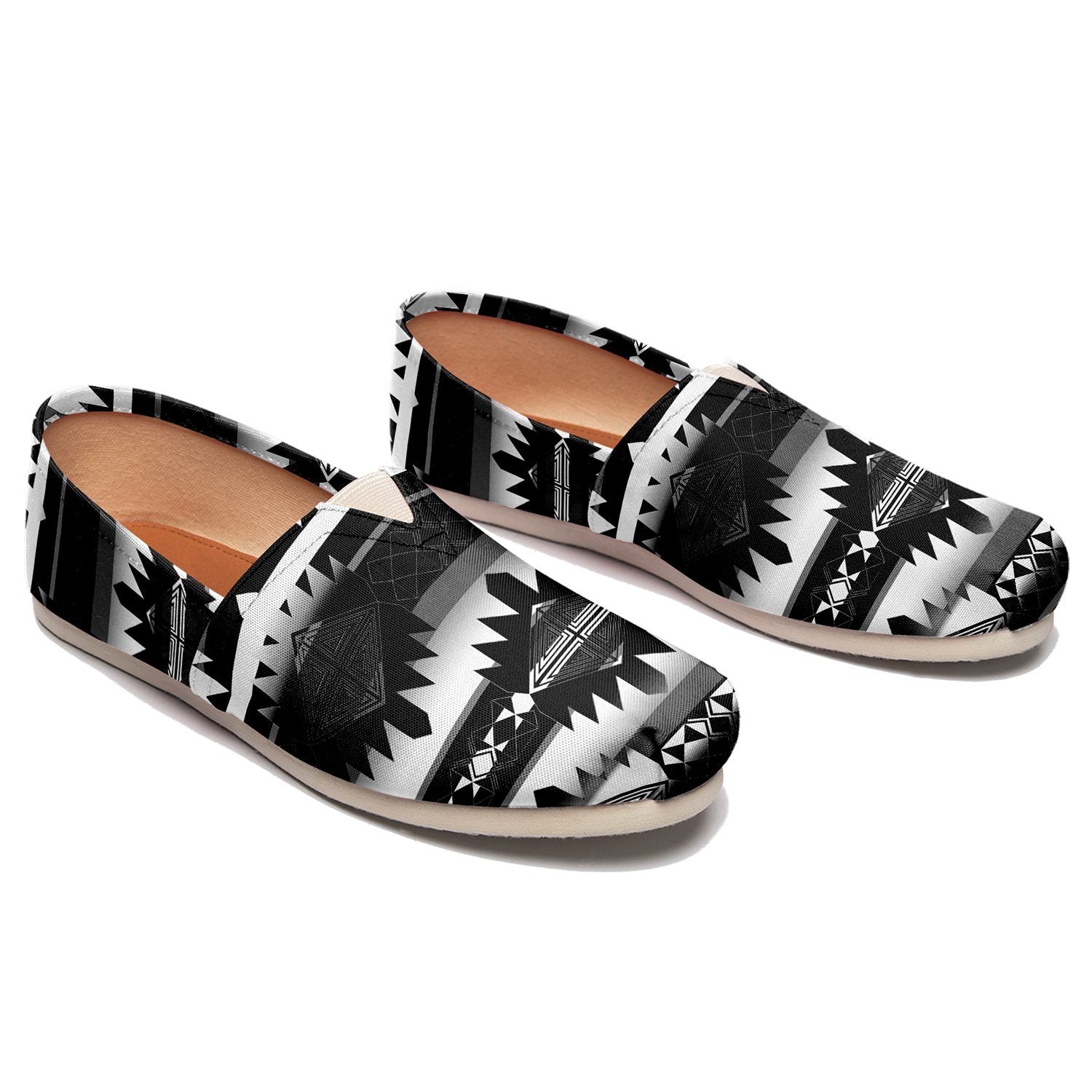 Okotoks Black and White Casual Unisex Slip On Shoe Herman 