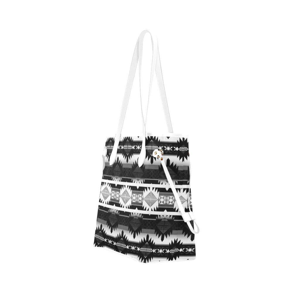 Okotoks Black and White Clover Canvas Tote Bag (Model 1661) Clover Canvas Tote Bag (1661) e-joyer 