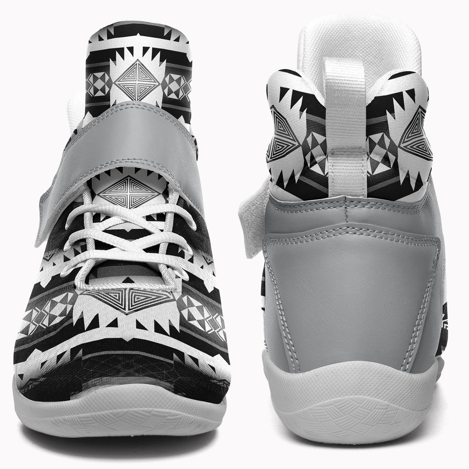 Okotoks Black and White Kid's Ipottaa Basketball / Sport High Top Shoes 49 Dzine 