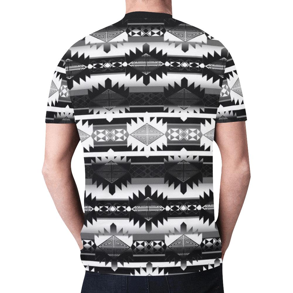 Okotoks Black and White New All Over Print T-shirt for Men (Model T45) New All Over Print T-shirt for Men (T45) e-joyer 
