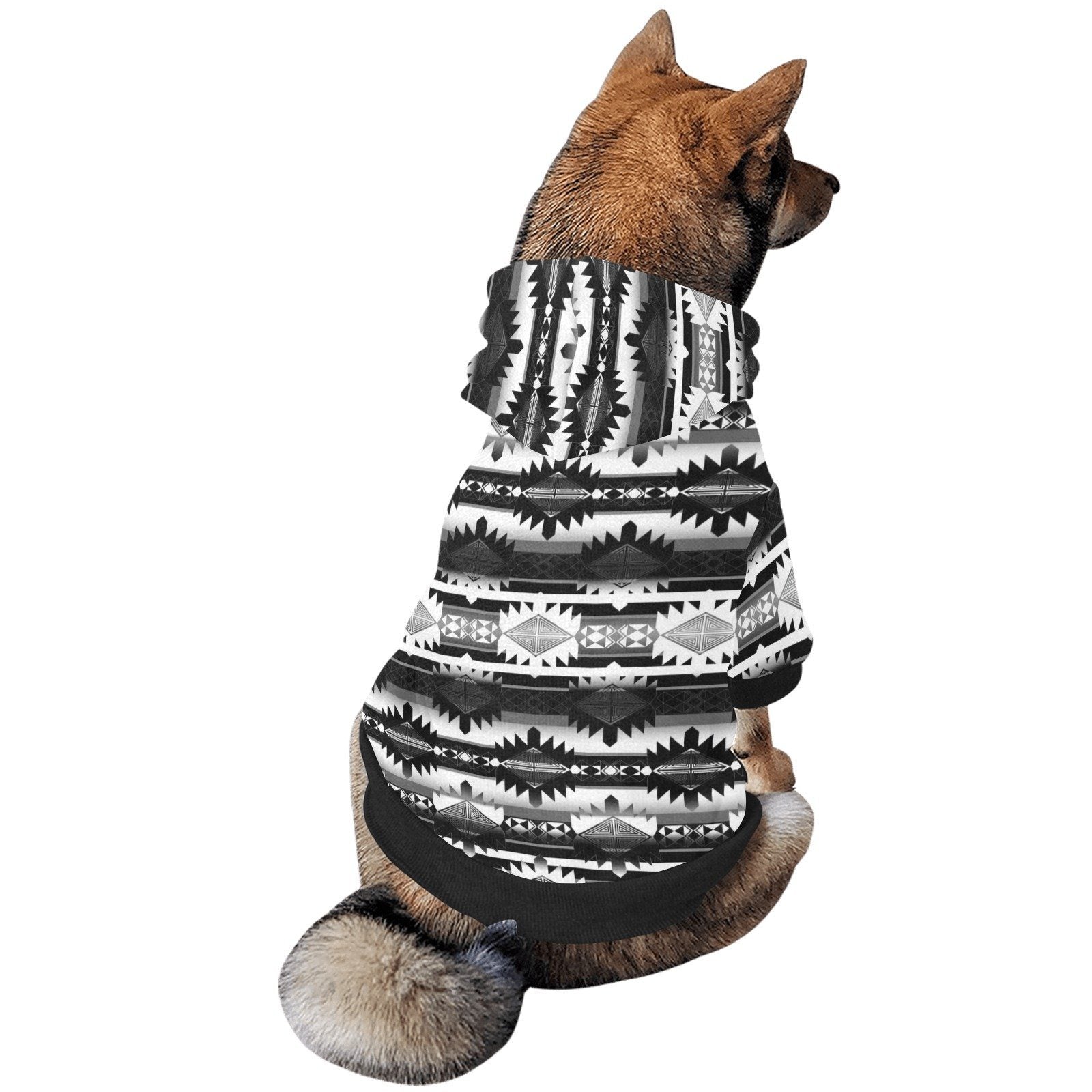 Okotoks Black and White Pet Dog Hoodie Pet Dog Hoodie e-joyer 