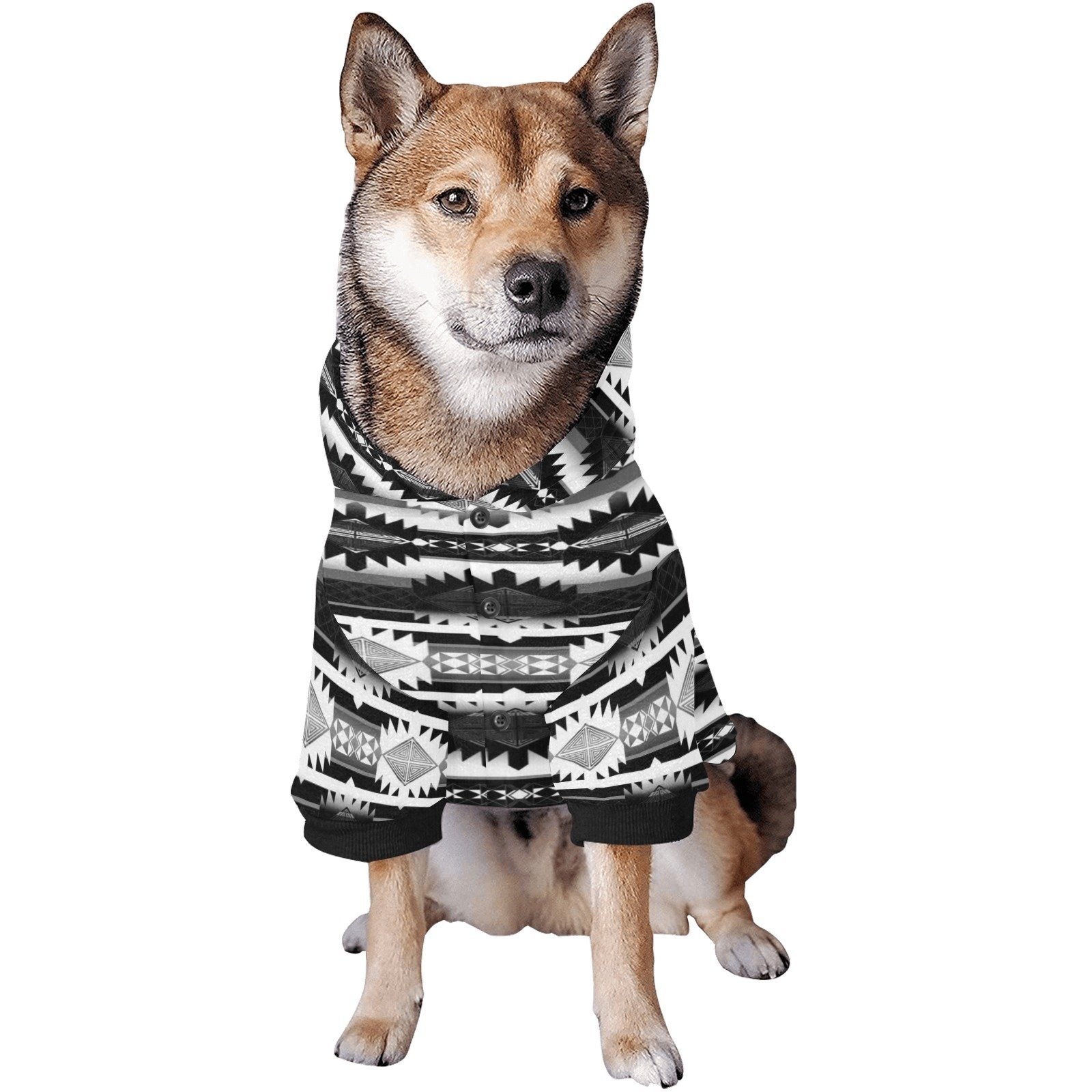 Okotoks Black and White Pet Dog Hoodie Pet Dog Hoodie e-joyer 