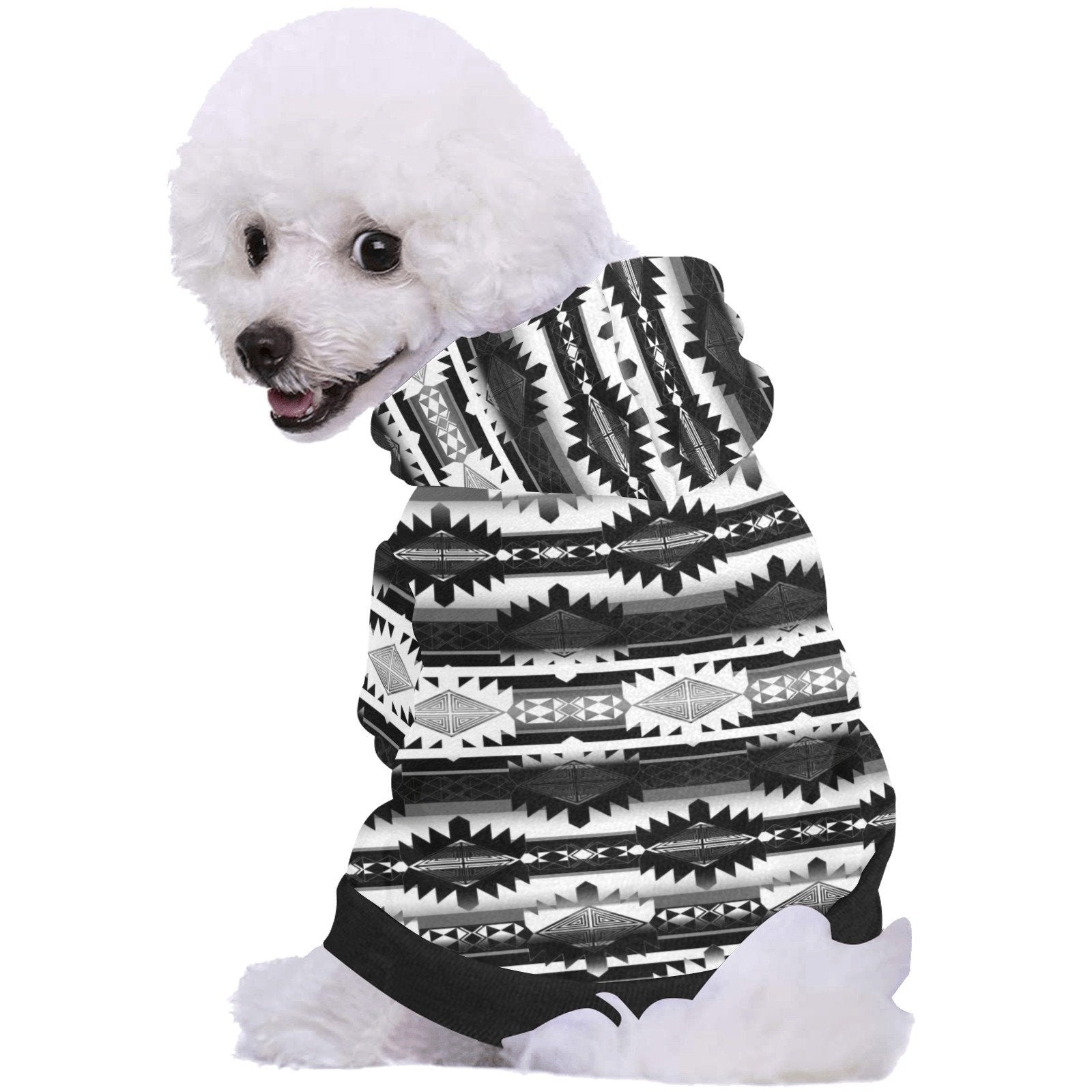 Okotoks Black and White Pet Dog Hoodie Pet Dog Hoodie e-joyer 