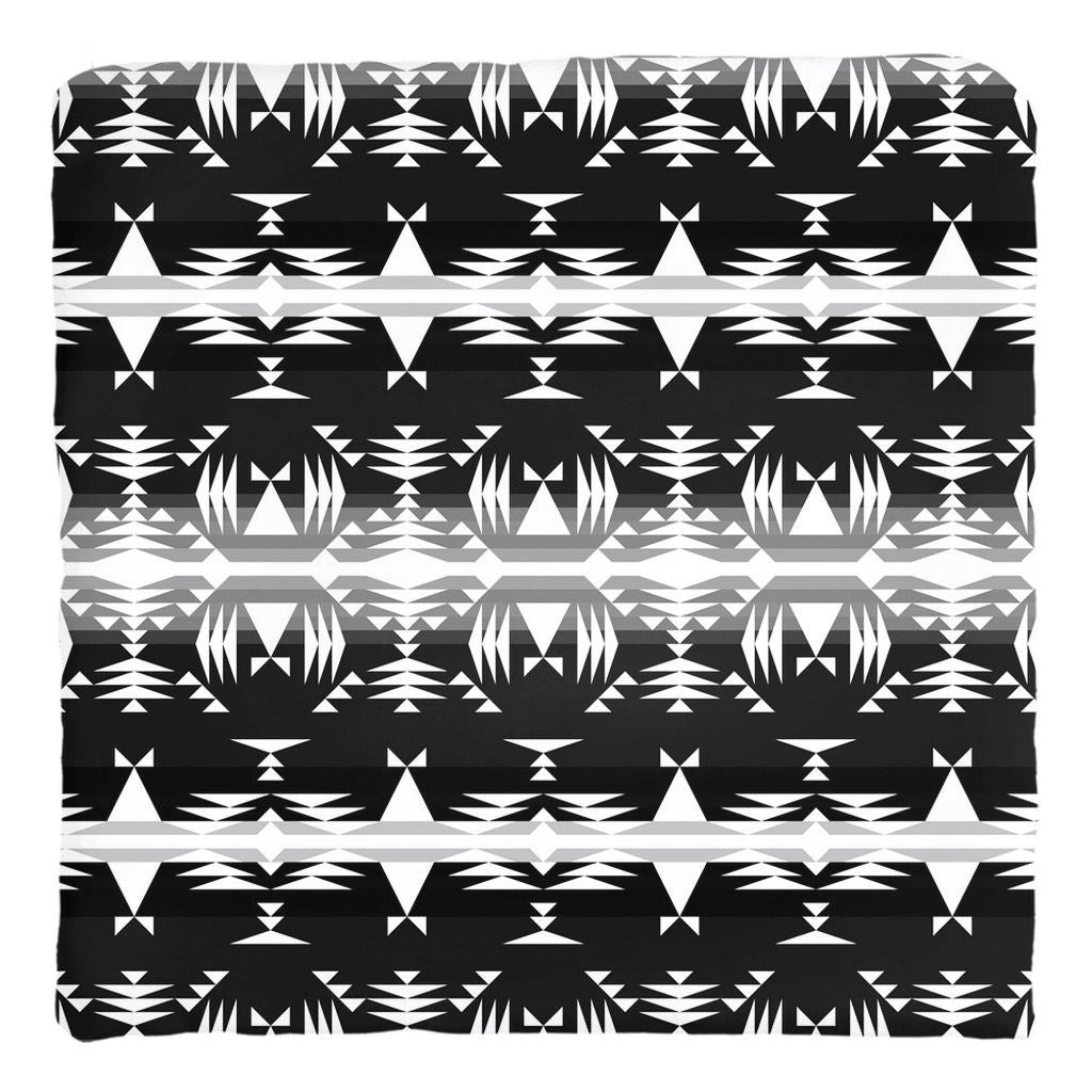 Okotoks Black and White Throw Pillows 49 Dzine Cover only-no insert Spun Polyester 14x14 inch