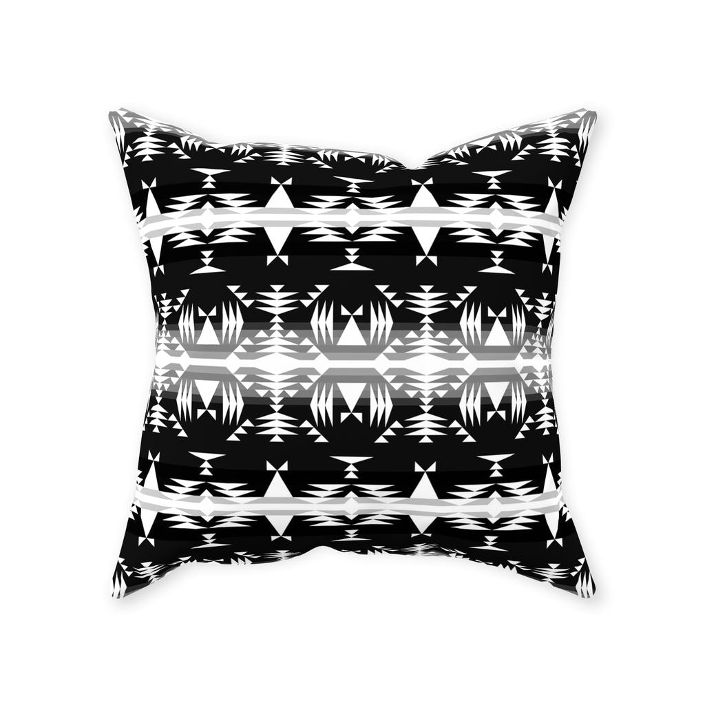 Okotoks Black and White Throw Pillows 49 Dzine With Zipper Poly Twill 16x16 inch