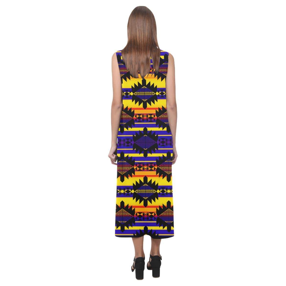 Okotoks Eagle Phaedra Sleeveless Open Fork Long Dress (Model D08) Phaedra Sleeveless Open Fork Long Dress (D08) e-joyer 