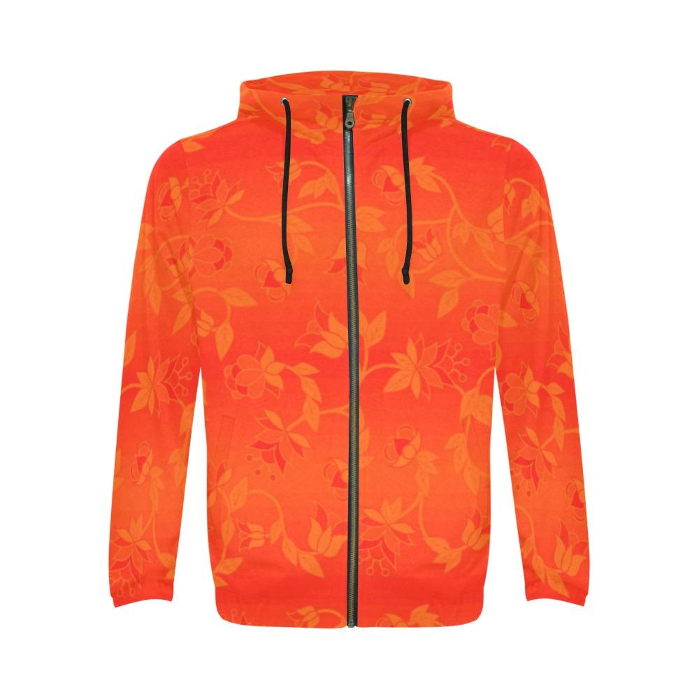 Orange Days Orange A feather for each All Over Print Full Zip Hoodie for Men (Model H14) All Over Print Full Zip Hoodie for Men (H14) e-joyer 
