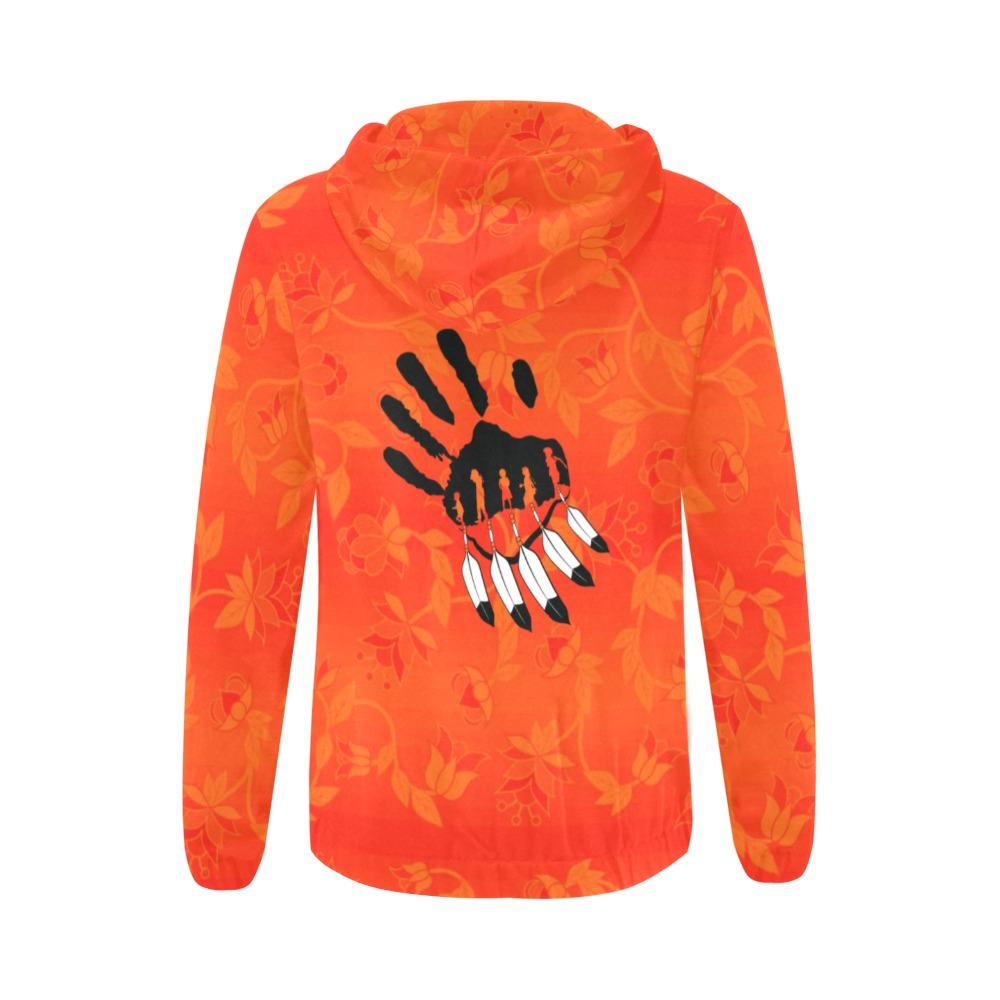 Orange Days Orange A feather for each All Over Print Full Zip Hoodie for Women (Model H14) All Over Print Full Zip Hoodie for Women (H14) e-joyer 