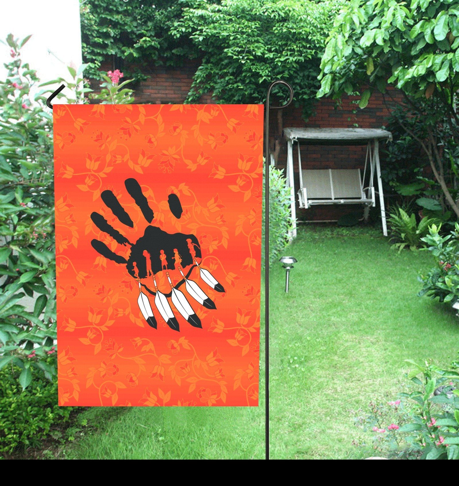 Orange Days Orange - A feather for Each Garden Flag 28''x40'' (Two Sides Printing) Garden Flag 28‘’x40‘’ (Two Sides) e-joyer 