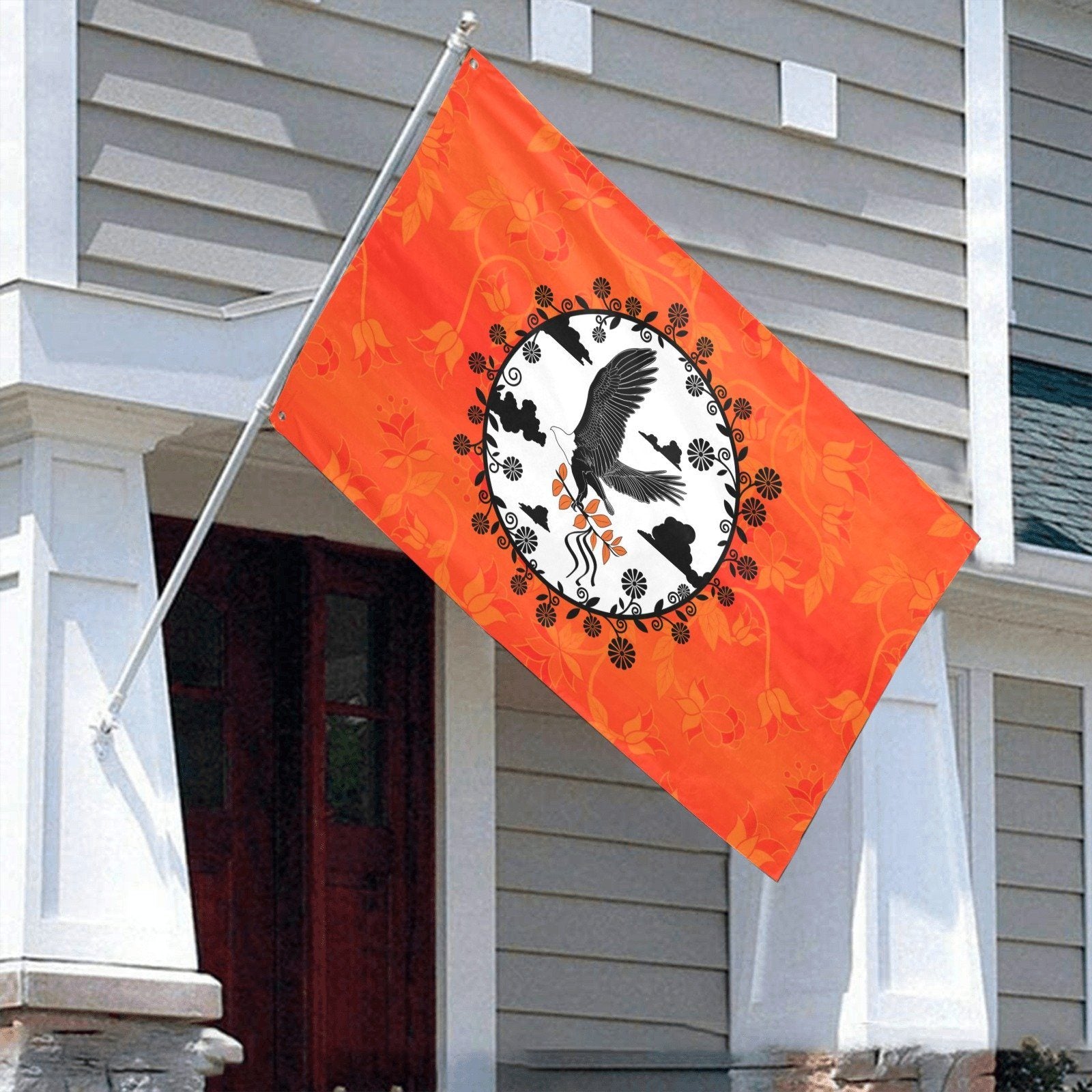 Orange Days Orange Carrying Their Prayers Garden Flag 70"x47" Garden Flag 70"x47" e-joyer 