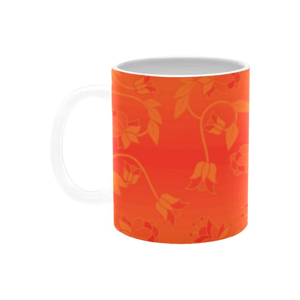 Orange Days Orange Carrying Their Prayers White Mug(11OZ) White Mug e-joyer 