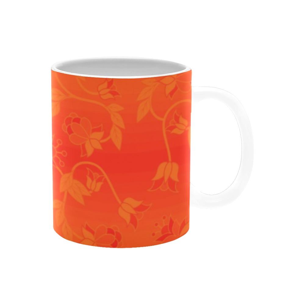 Orange Days Orange Carrying Their Prayers White Mug(11OZ) White Mug e-joyer 