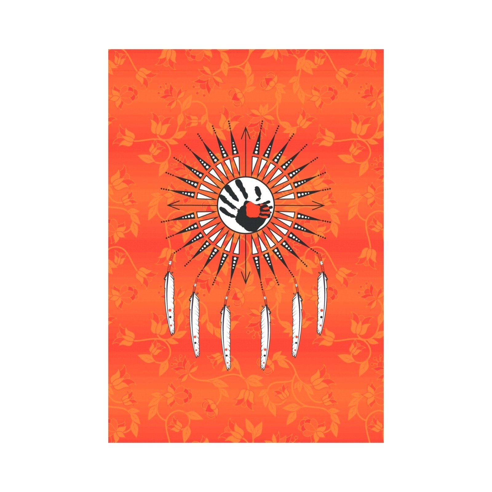 Orange Days Orange - Feather Directions Garden Flag 28''x40'' (Two Sides Printing) Garden Flag 28‘’x40‘’ (Two Sides) e-joyer 