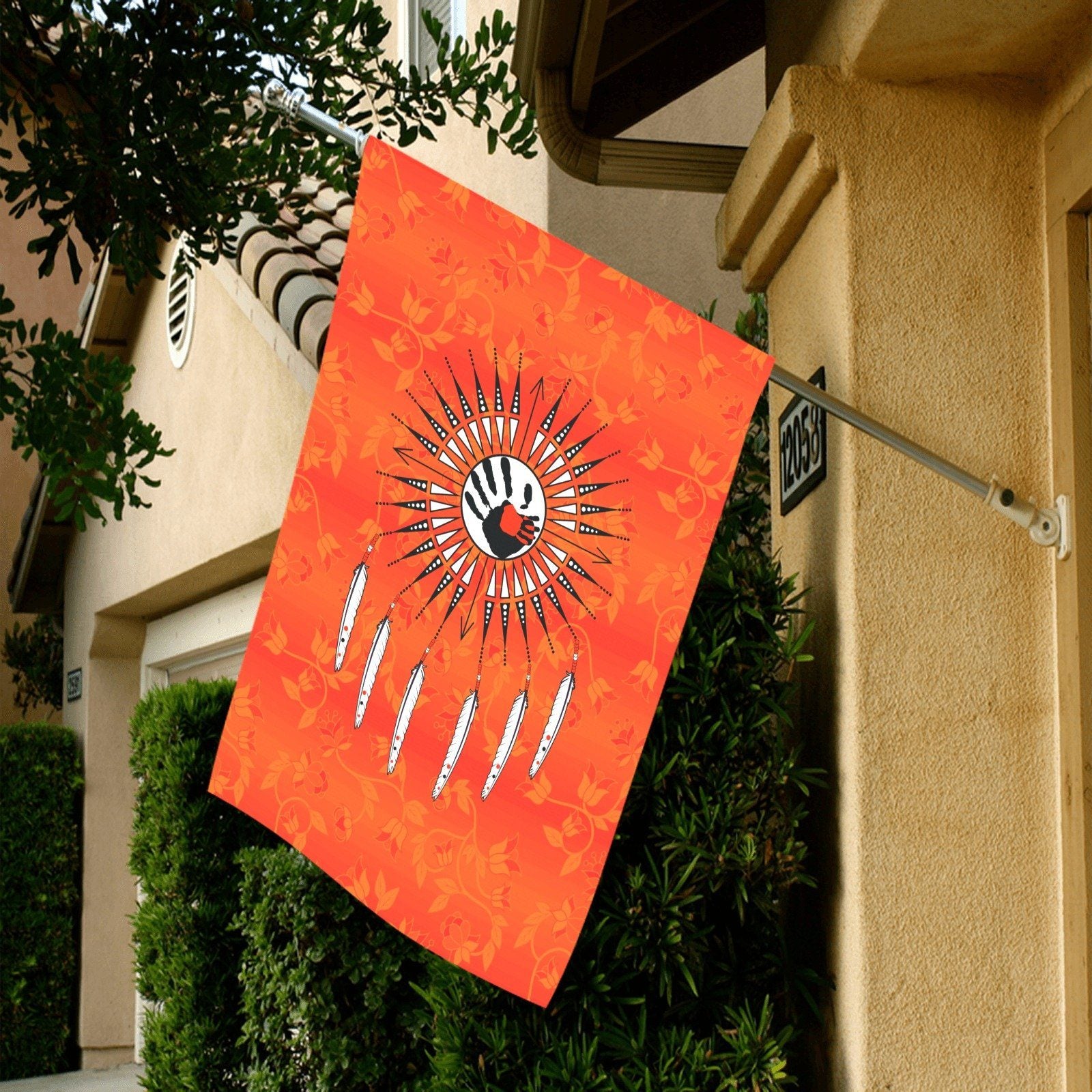 Orange Days Orange - Feather Directions Garden Flag 28''x40'' (Two Sides Printing) Garden Flag 28‘’x40‘’ (Two Sides) e-joyer 
