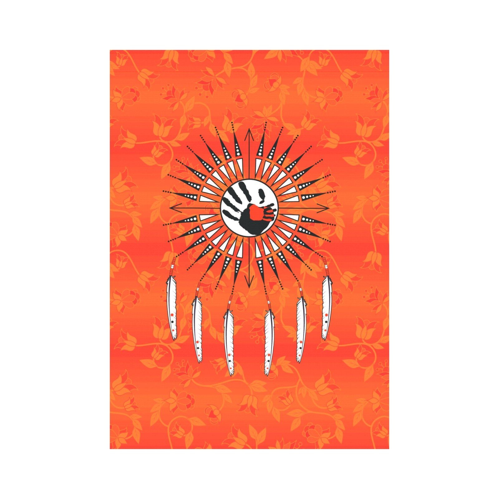 Orange Days Orange - Feather Directions Garden Flag 28''x40'' (Two Sides Printing) Garden Flag 28‘’x40‘’ (Two Sides) e-joyer 