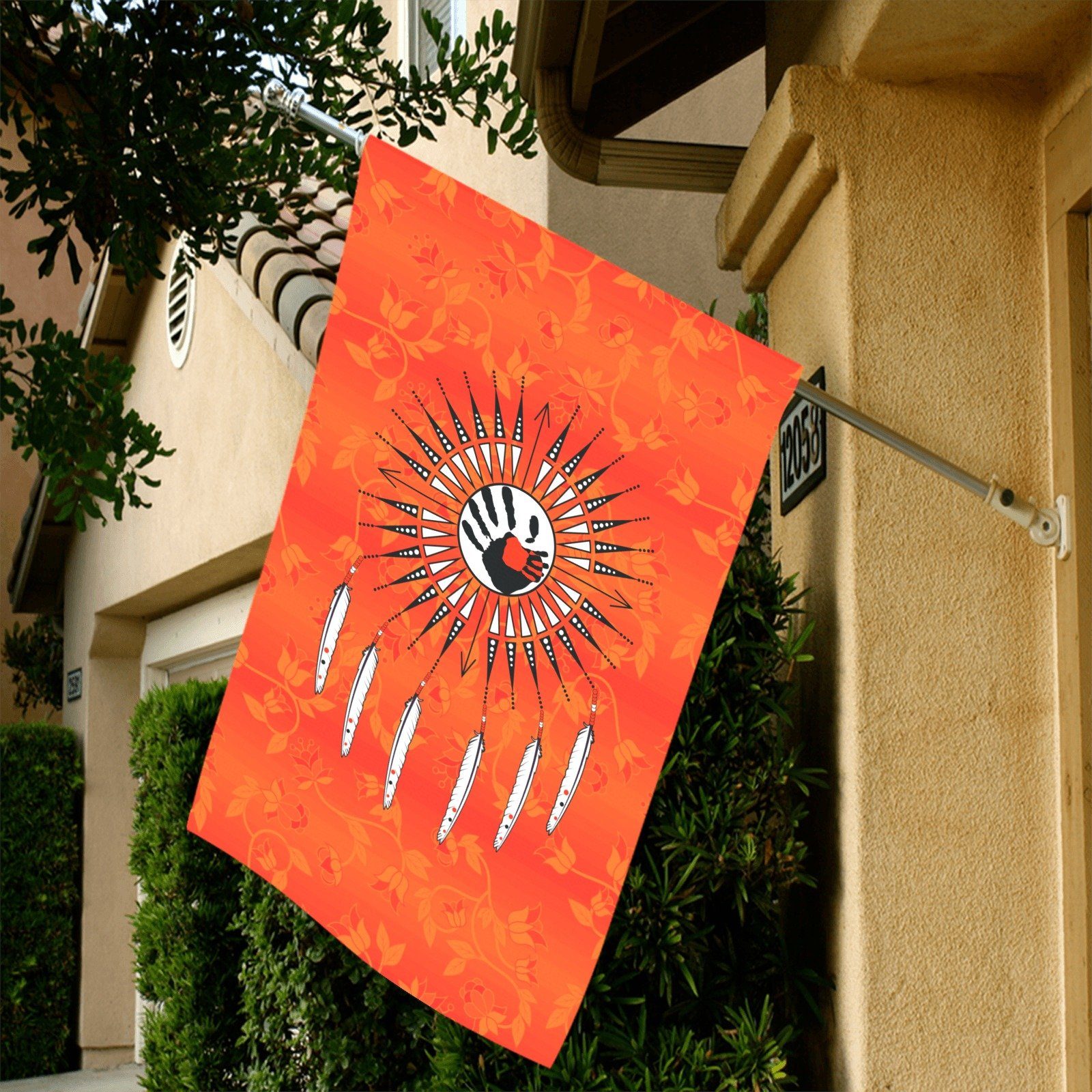 Orange Days Orange - Feather Directions Garden Flag 36''x60'' (Two Sides Printing) Garden Flag 36‘’x60‘’ (Two Sides) e-joyer 