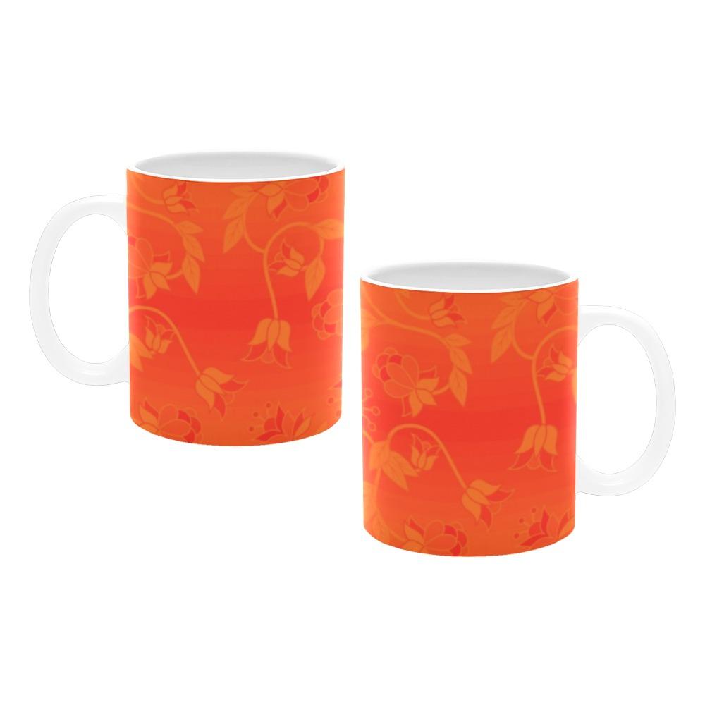 Orange Days Orange Feather Directions White Mug(11OZ) White Mug e-joyer 