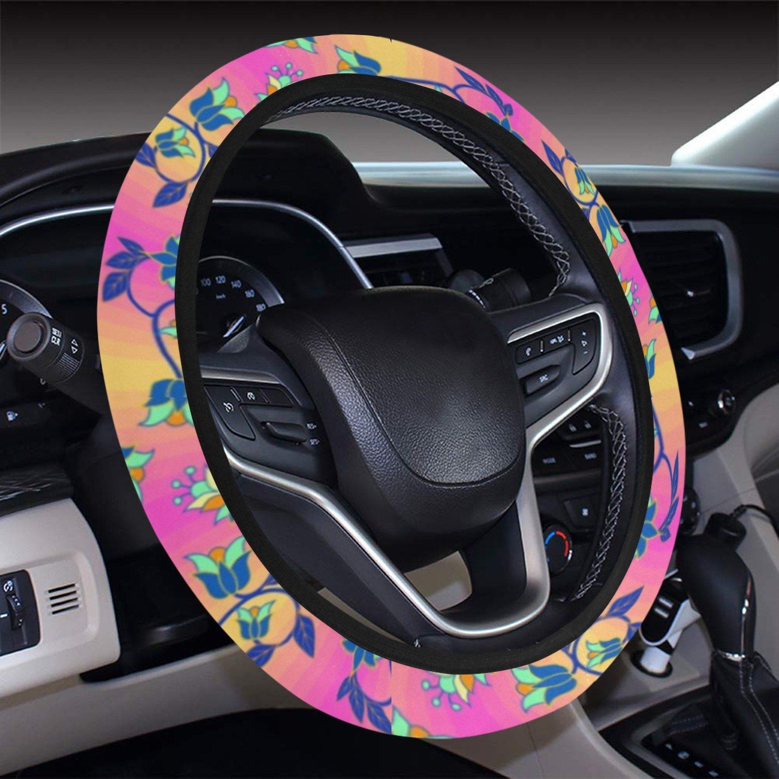 Orange Days Steering Wheel Cover with Elastic Edge Steering Wheel Cover with Elastic Edge e-joyer 