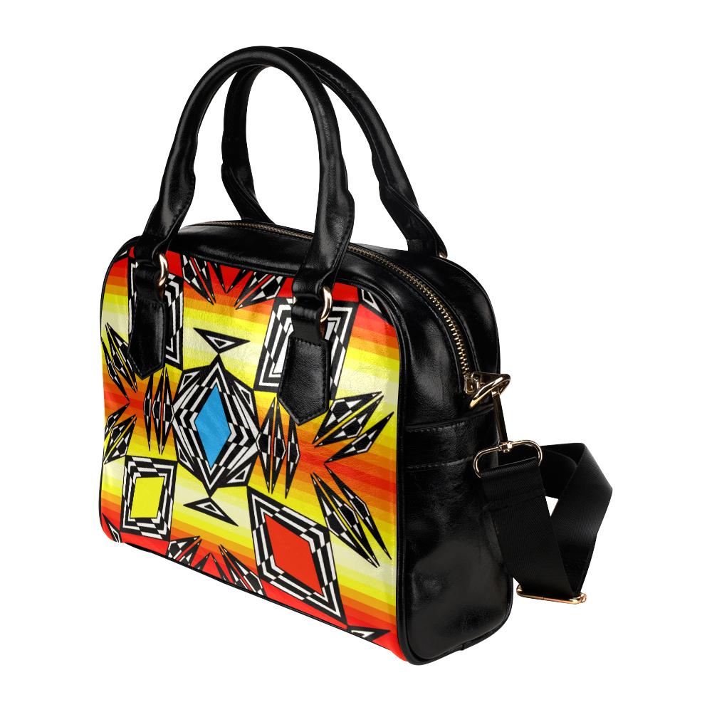 Prairie Fire Medicine Wheel Shoulder Handbag (Model 1634) Shoulder Handbags (1634) e-joyer 