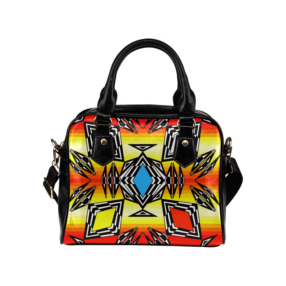 Prairie Fire Medicine Wheel Shoulder Handbag (Model 1634) Shoulder Handbags (1634) e-joyer 