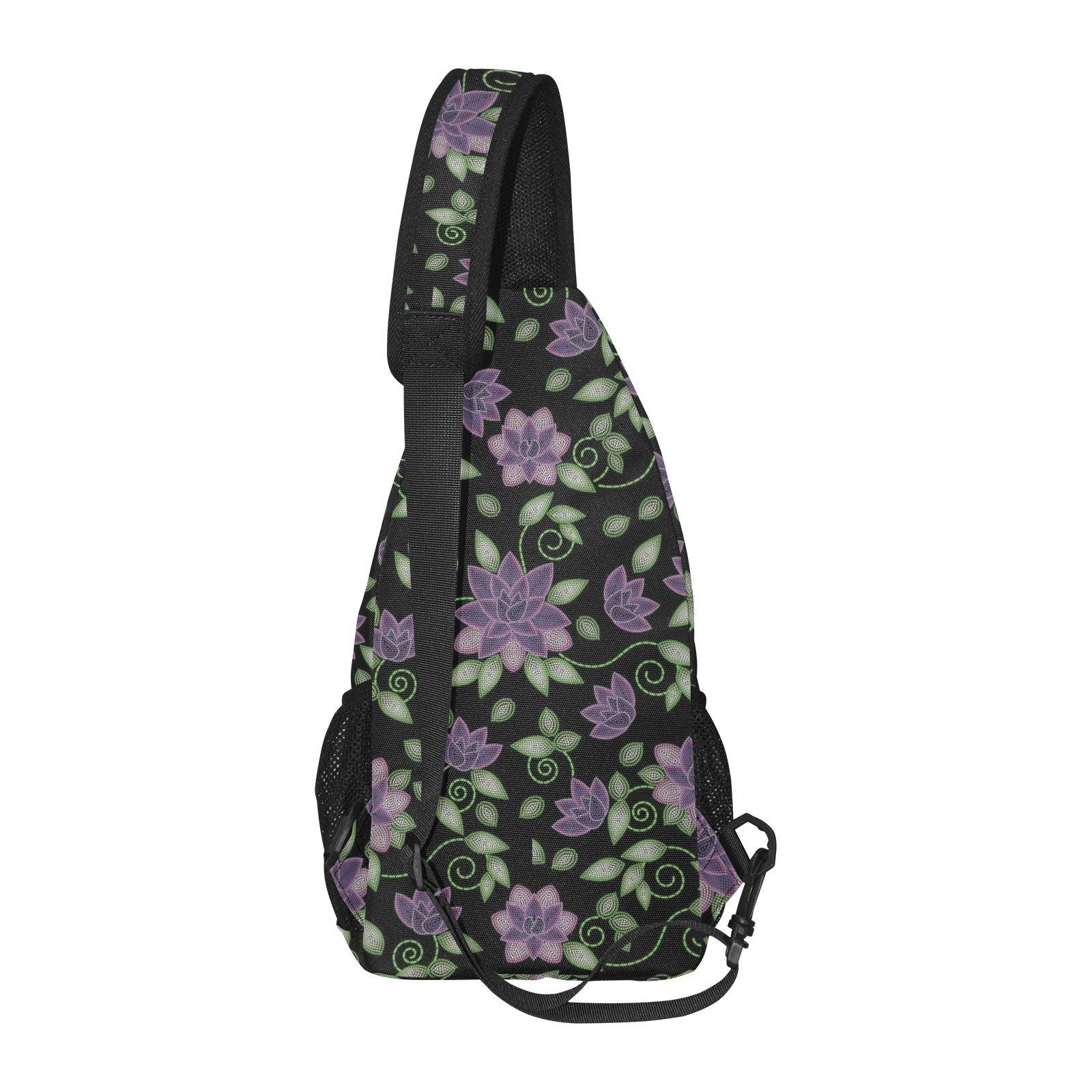 Purple Beaded Rose All Over Print Chest Bag (Model 1719) All Over Print Chest Bag (1719) e-joyer 