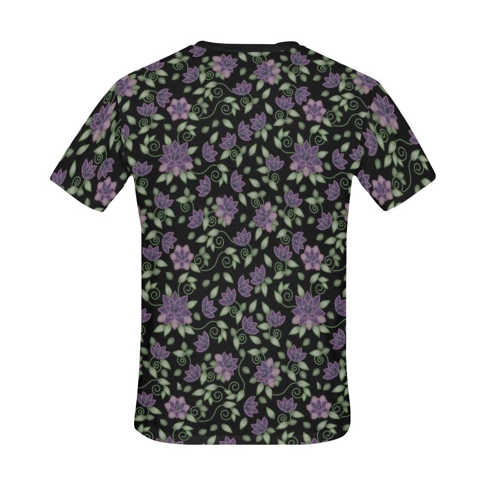 Purple Beaded Rose All Over Print T-Shirt for Men (USA Size) (Model T40) All Over Print T-Shirt for Men (T40) e-joyer 