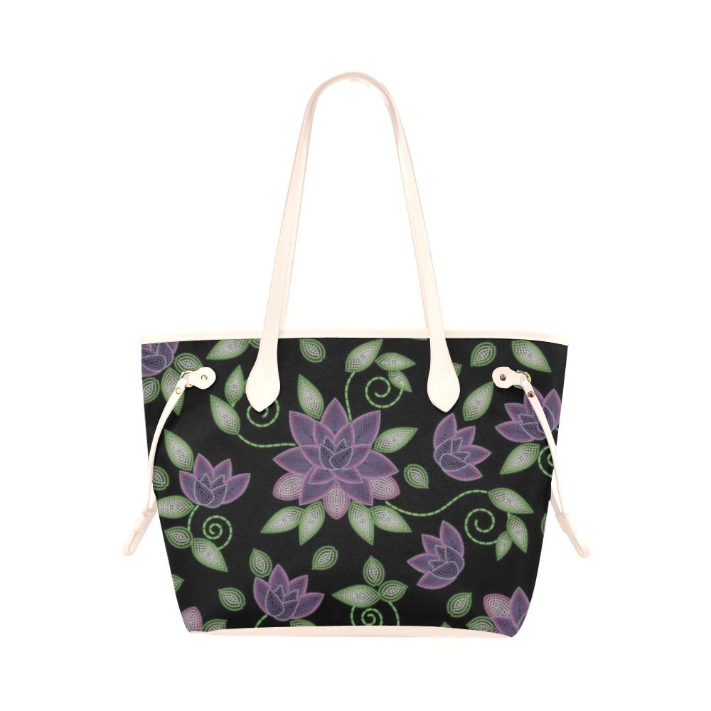 Purple Beaded Rose Clover Canvas Tote Bag (Model 1661) Clover Canvas Tote Bag (1661) e-joyer 