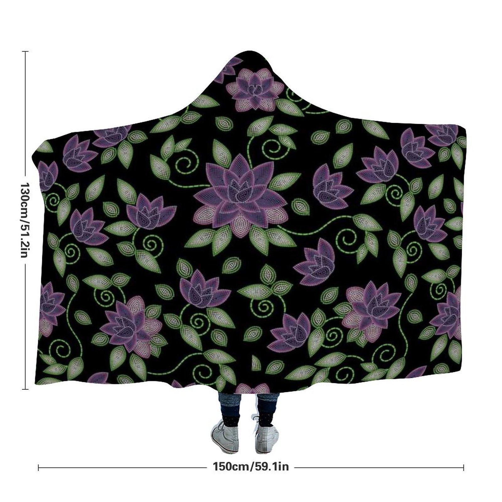 Purple Beaded Rose Hooded Blanket blanket 49 Dzine 