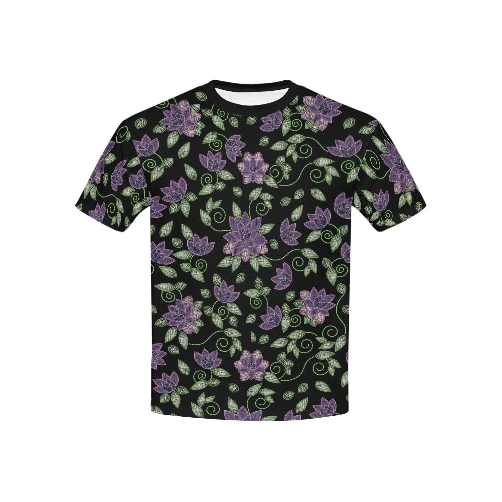Purple Beaded Rose Kids' All Over Print T-shirt (USA Size) (Model T40) All Over Print T-shirt for Kid (T40) e-joyer 