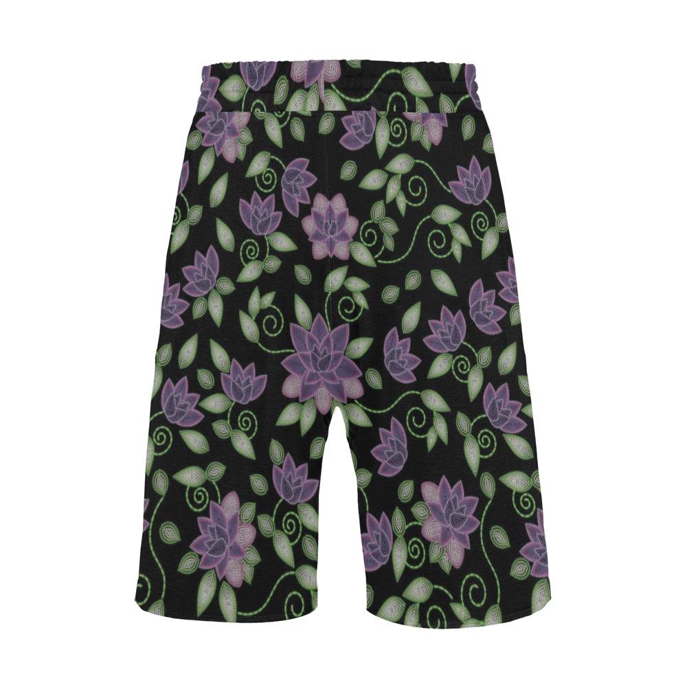 Purple Beaded Rose Men's All Over Print Casual Shorts (Model L23) Men's Casual Shorts (L23) e-joyer 