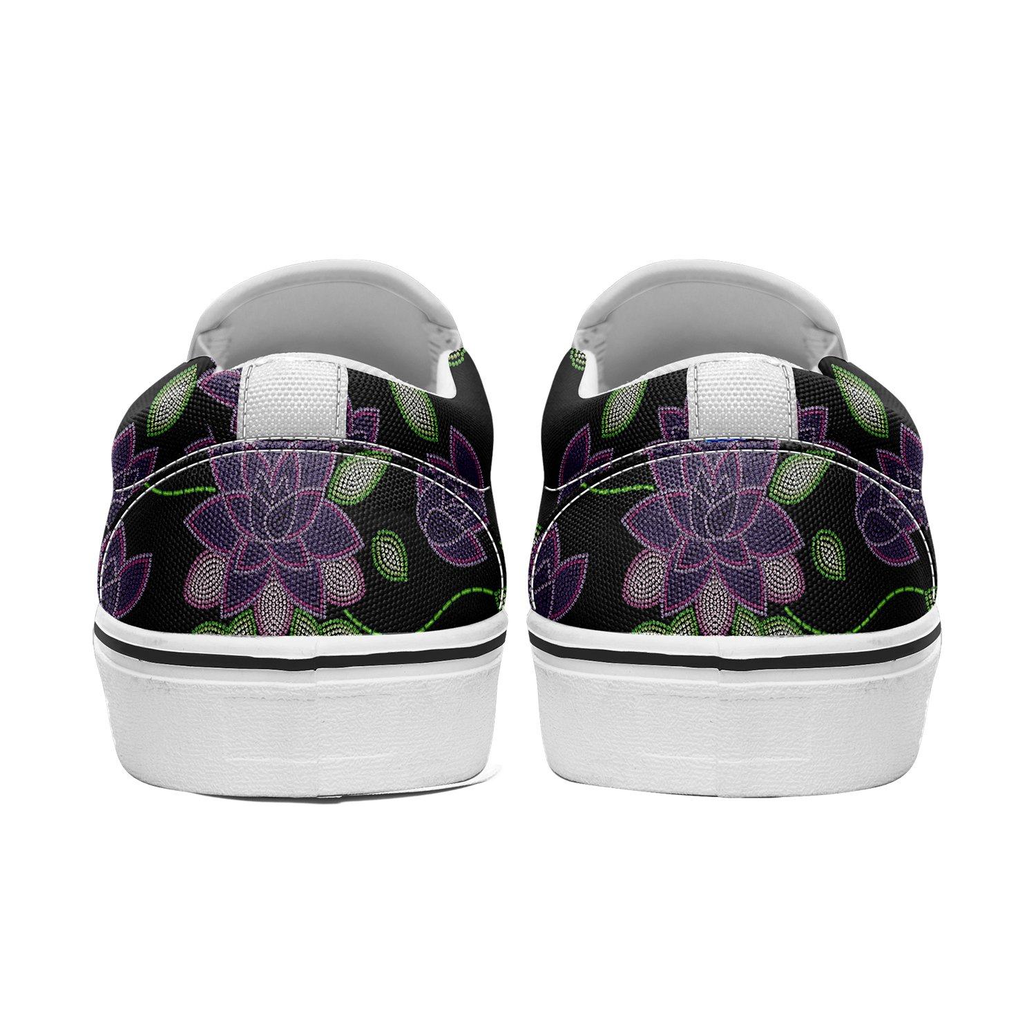 Purple Beaded Rose Otoyimm Kid's Canvas Slip On Shoes otoyimm Herman 