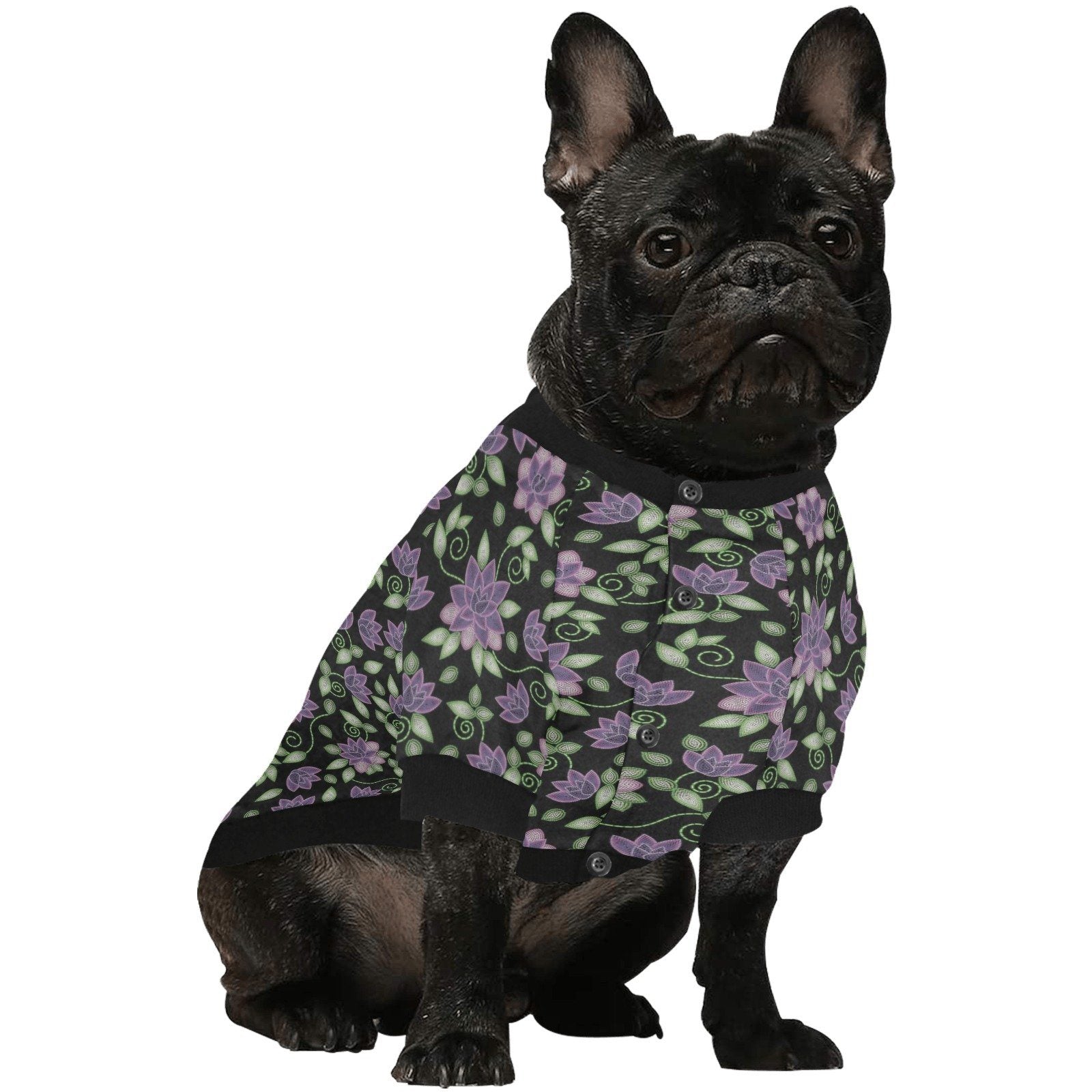 Purple Beaded Rose Pet Dog Round Neck Shirt Pet Dog Round Neck Shirt e-joyer 